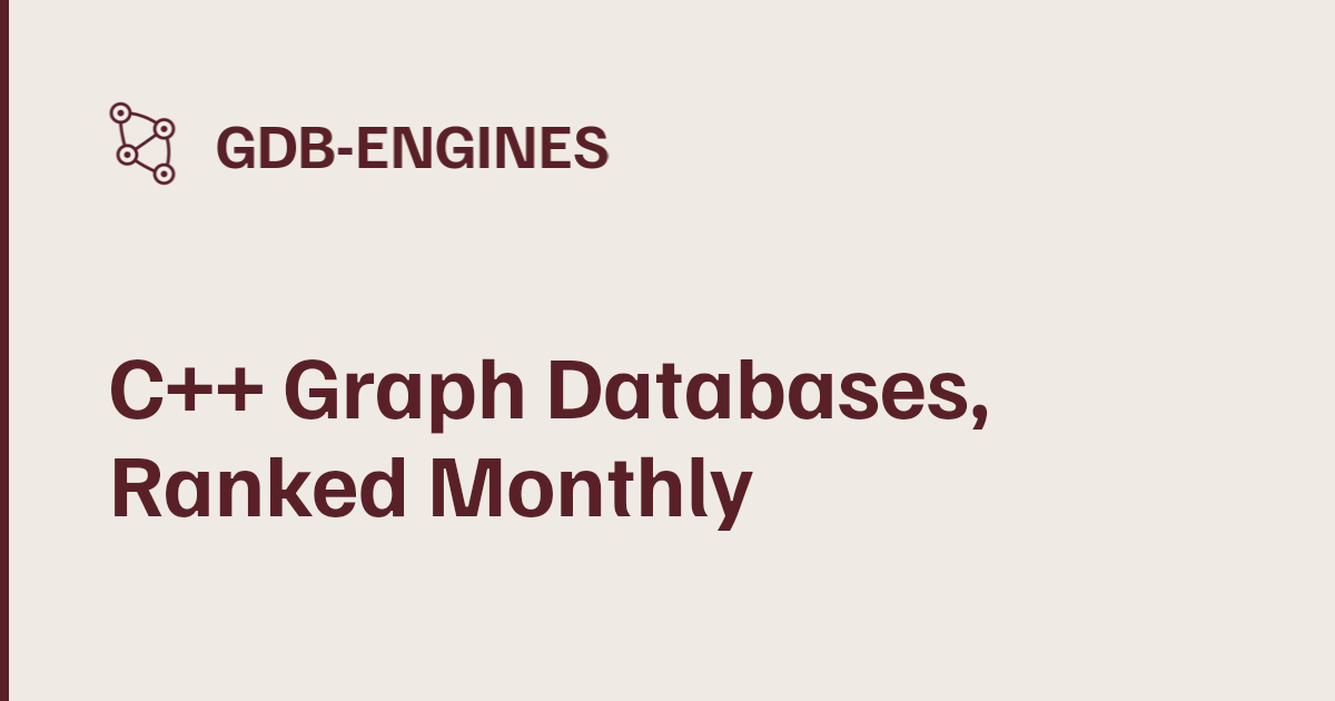 C++ Graph Database Popularity Ranking — GDB-Engines Rankings