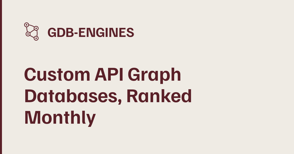 Custom API Graph Database Popularity Ranking — GDB-Engines Rankings